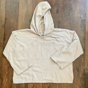 CALVIN KLEIN JEANS beige/nude hoodie sweatshirt, size XL